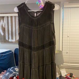 faded black boho tank